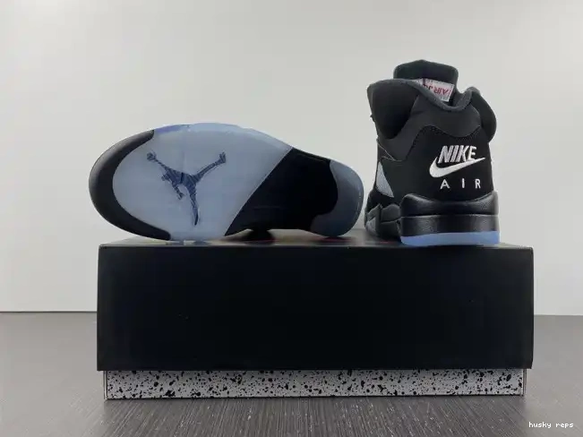 Rep Husky (2016) Retro Jordan 5 Black Metallic 845035-003 0612